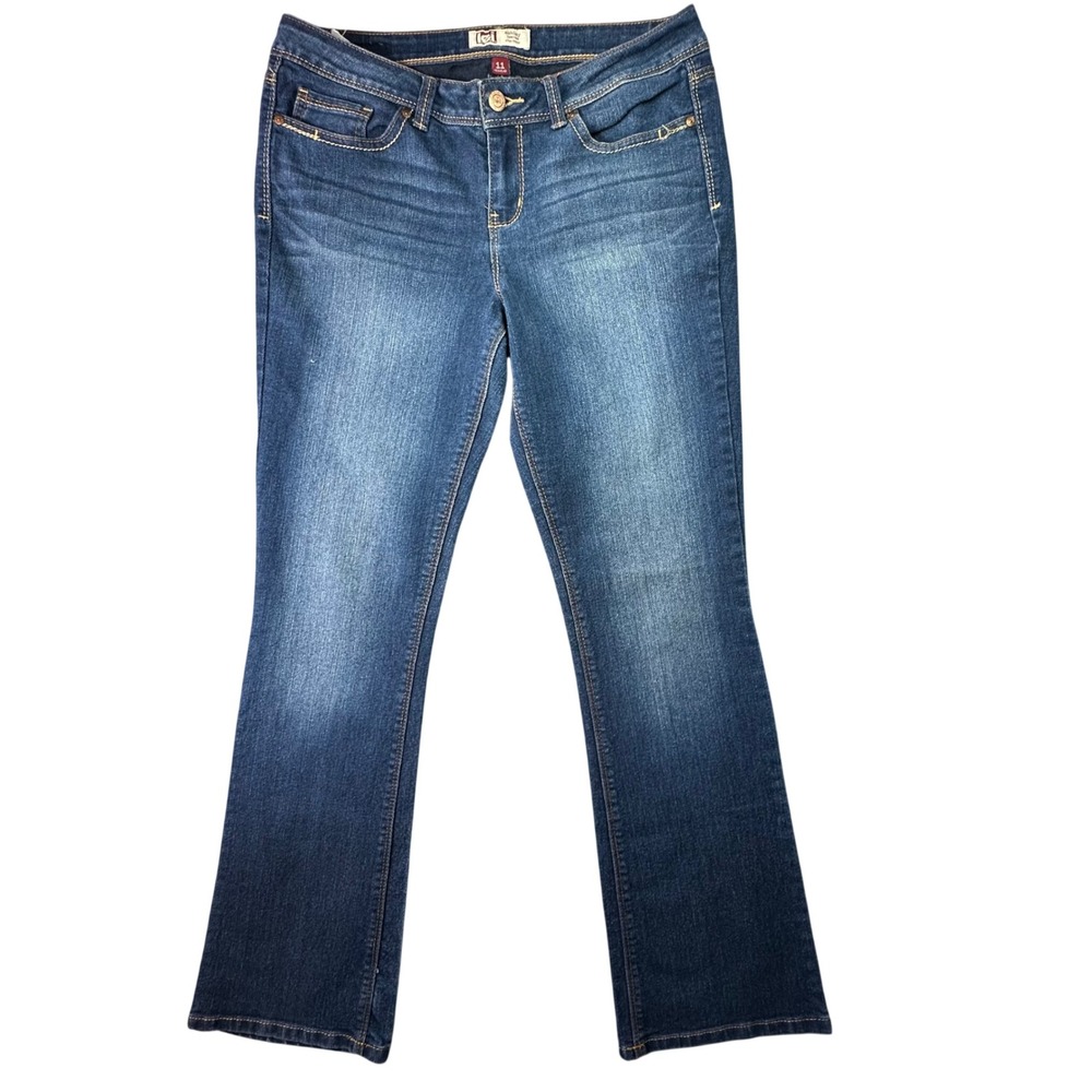 LEI Ashley Lowrise Slim Boot Jeans Junior 11 Regular Blue Medium Wash Y2K Style